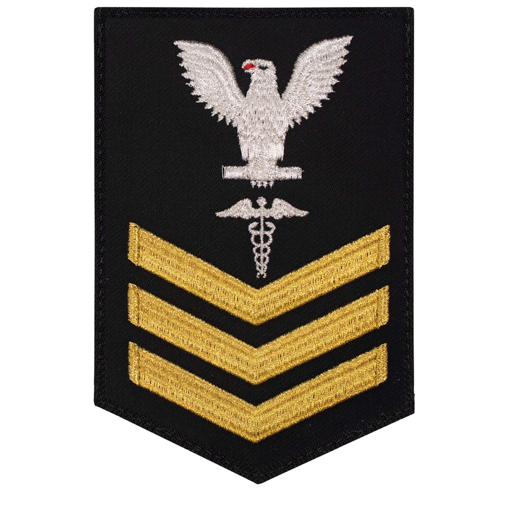 Navy E6 FEMALE Rating Badge Hospitalman New Serge for Jumper