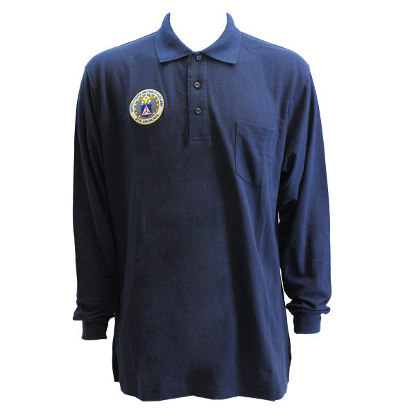 Civil Air Patrol Navy Blue Long Sleeve Golf Shirt with Seal Uniform ...