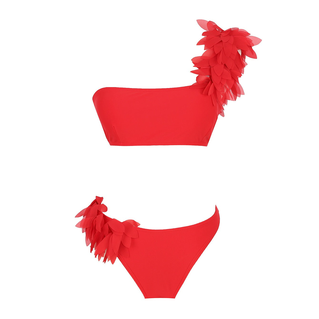 Image of Leaf Ruffle Split Swimsuit