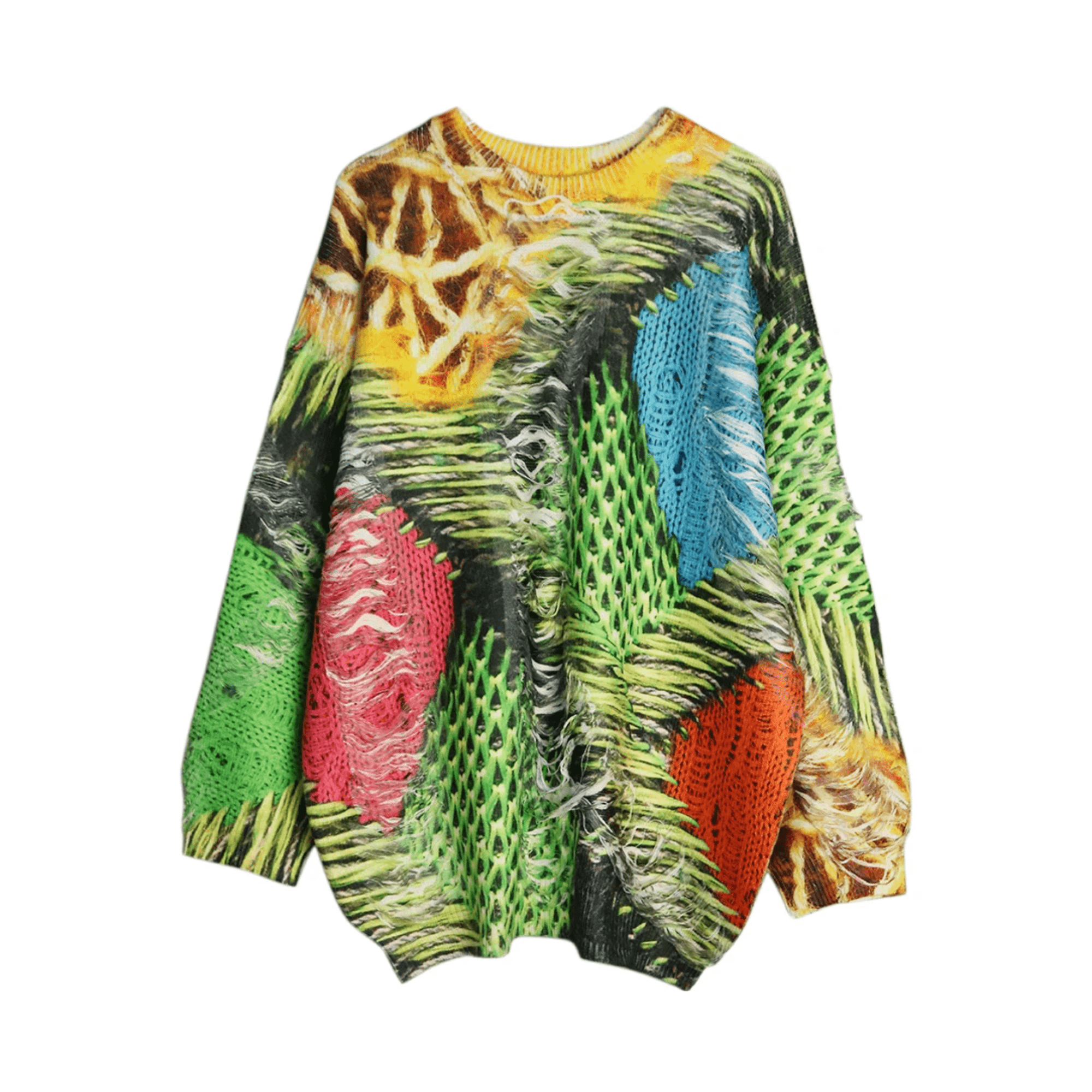 Image of Mock Knit Prints Sweater