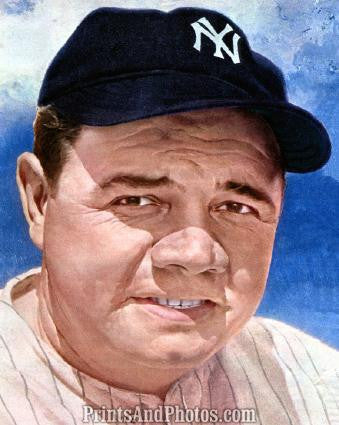 Babe Ruth NY Yankees Colorized Reprint Photo Awesome -  Israel