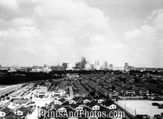 Houston, Texas Skyline Print: White Baseball