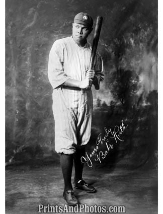  Babe Ruth Portrait Classic Baseball 8x10 Silver Halide Photo  Print: Posters & Prints