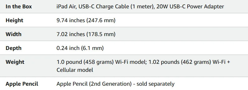 آيباد إير 5 بمعالج إم1، شاشة 10.9 بوصة (الجيل الخامس)، سعة تخزين 64 جيجابايت/256 جيجابايت، واي فاي، شبكة بيانات، بصمة أصابع، شريحة إلكترونية، معالج مركزى ثماني النواة، معالج رسوميات ثماني النواة، محرك عصبي رباعي عشرة النواة - KHOY