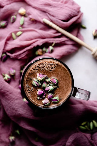 cardamom chocolate rose milk tea