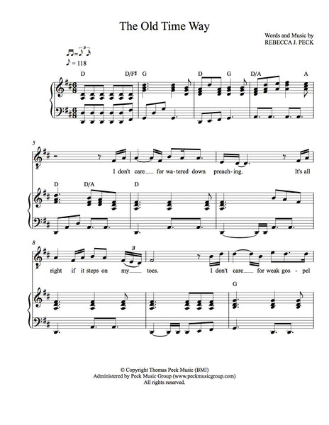The Old Time Way - Sheet Music | Peck Music Publishing