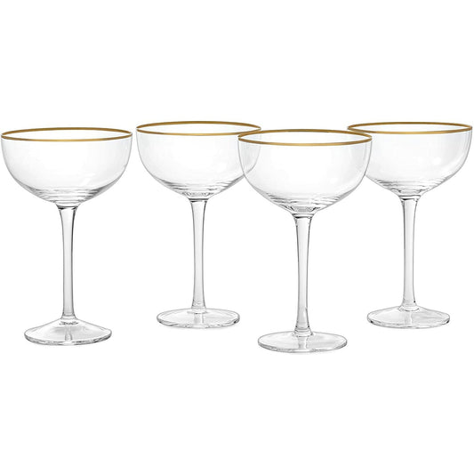 Colored Coupe Art Deco Glasses, Gold | Set of 4 | 8 oz Classic Cocktail  Glassware for Champagne, Mar…See more Colored Coupe Art Deco Glasses, Gold  