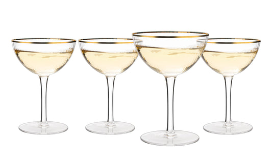 The Wine Savant - Gold Rim Vintage Martini Glasses - Set of 4 - 10oz – NA  Deal Depot