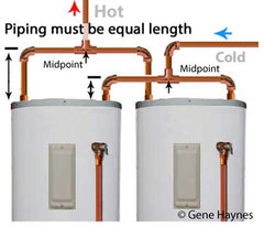 Parallel tank with equal pipes