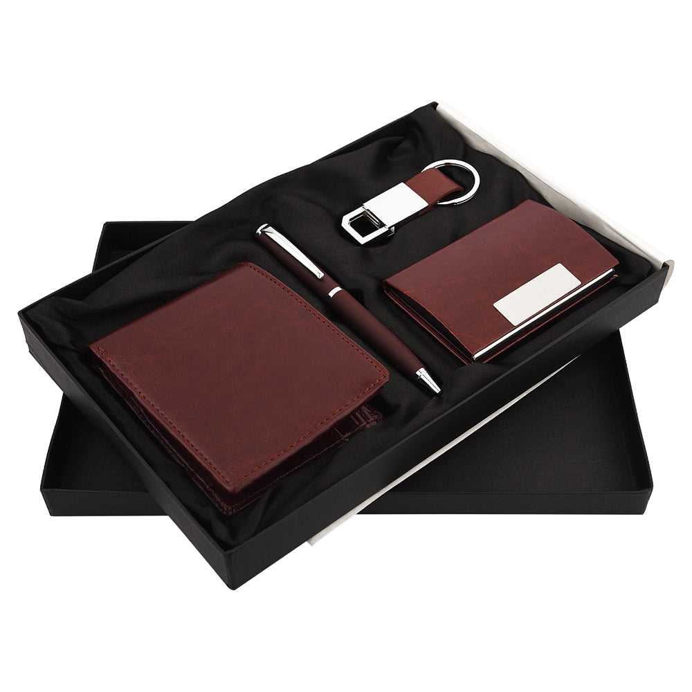 Pen, Keychain, Cardholder and Wallet 4in1 Combo Gift Set - For International Men's Day Gift, Employee Joining Kit, Corporate, Client or Dealer Gifting, Promotional Freebie JKSR132