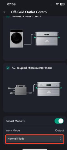 Zendure SolarFlow 2400 AC off-grid terminal output