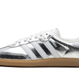 adidas Samba OG Silver Metallic Cracked Leather (Women's)