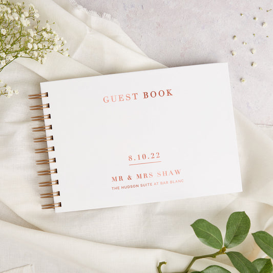 Minimal Script Wedding Guest Book 