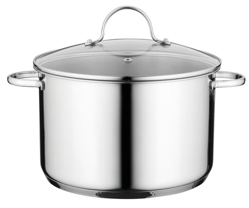 BergHOFF Belly Shape 18/10 Stainless Steel 6.25 Sauce Pan with Glass Lid  1.5Qt.