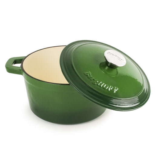 BergHOFF Neo 3Qt. Cast Iron Round Dutch Oven, Matching Lid, Green