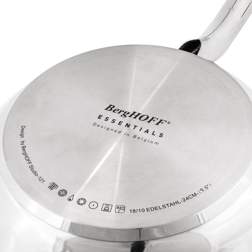 BergHOFF Belly Shape 18/10 Stainless Steel 6.25 Sauce Pan with Glass Lid  1.5Qt.