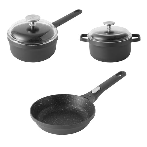 BergHOFF GEM 5Pc Non-stick Cookware Set, Best for Glass Top Cooktop and Gas  Stove