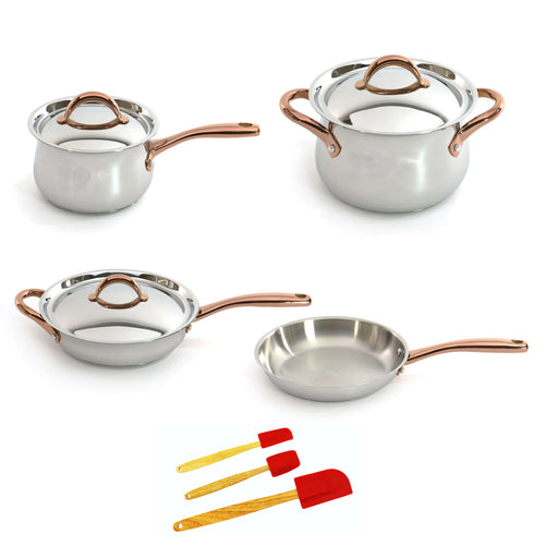 BergHOFF Ouro 11-Piece Hard-Anodized Aluminum Nonstick Cookware Set in  Silver and Rose Gold 2211747 - The Home Depot