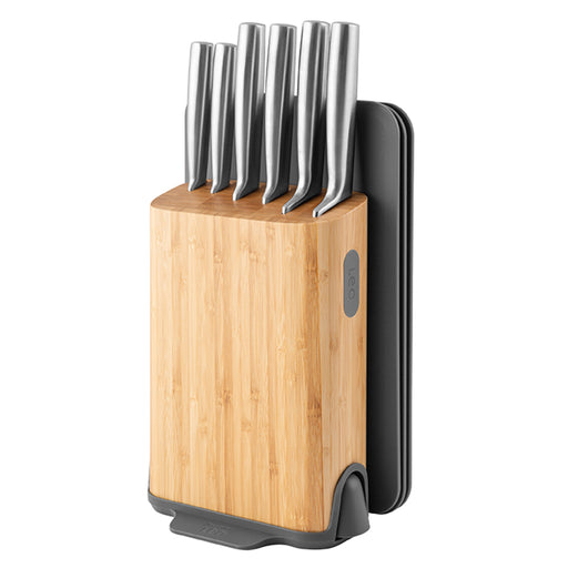  BergHOFF Essentials 6Pc Triple-riveted Knife Set With Wood Block  Duo Hand-sharpened Blade Ergonomically Designed Handle Satin Finish: Home &  Kitchen