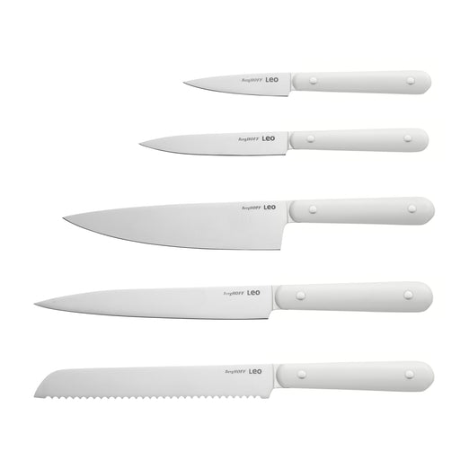 BergHOFF Spirit Stainless Steel 7pc Knife Block Set - White - 7 Piece