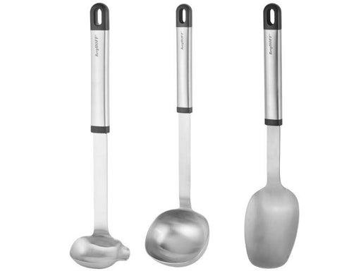 BergHOFF Graphite Stainless Steel 3PC Utensil Set with Silicone Cover, Recycled Material