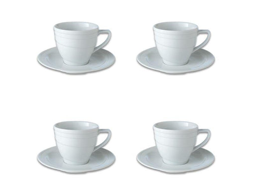 Espresso Cups with Saucers Set of 4 - 3oz - Assorted Neutrals