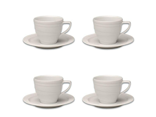 Espresso Cups with Saucers Set of 4 - 3oz - Assorted Neutrals