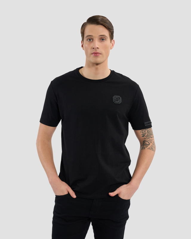 Picture of Leather Monogram Patched T-Shirt