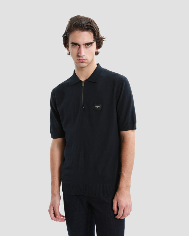 Picture of Brand Monogram Half Zip Knit Polo Shirt