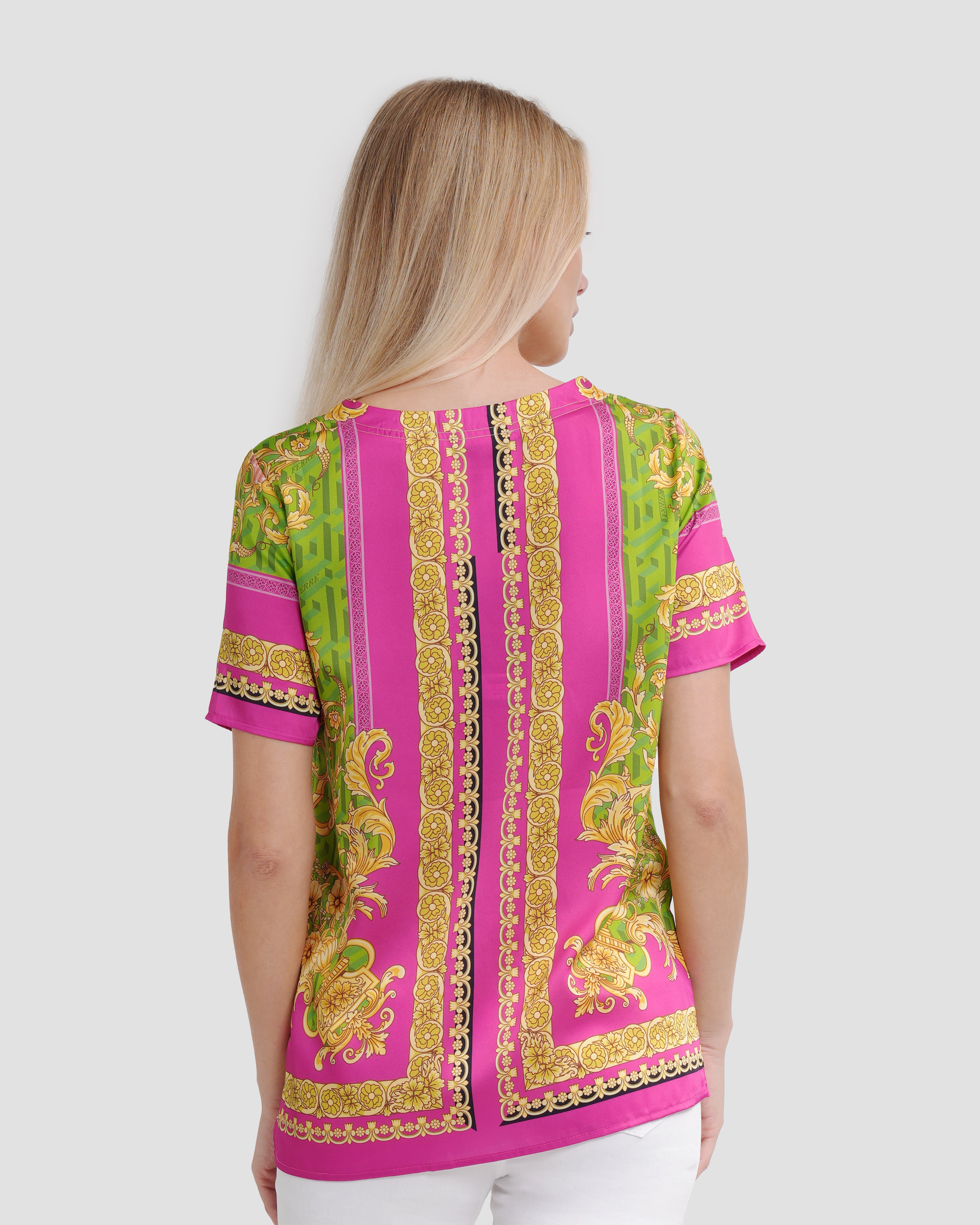 Geometric Baroque Print Top