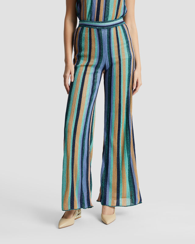 Picture of Metallic Striped Knit Trousers