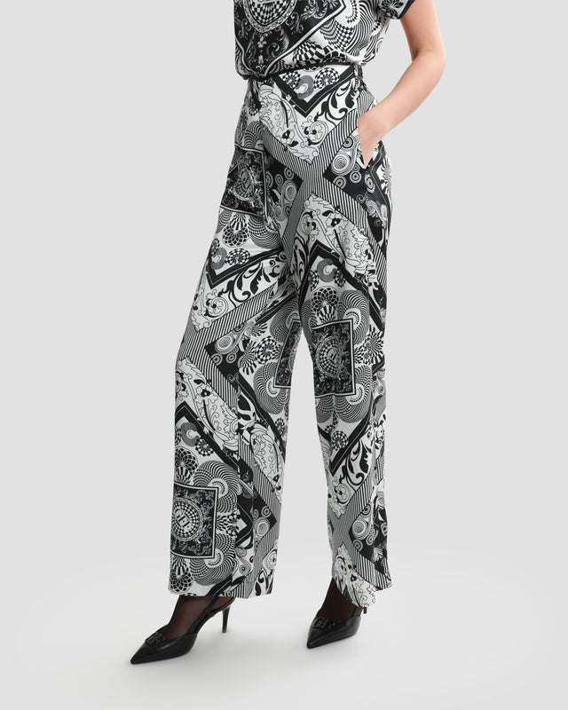 Picture of Monochrome Abstract Printed Trousers