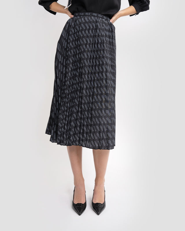 Picture of Ferré Pattern Pleated Midi Skirt