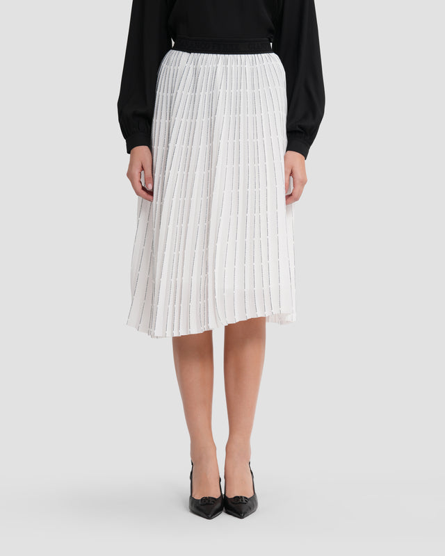 Picture of Logo Print Pleated Midi Skirt