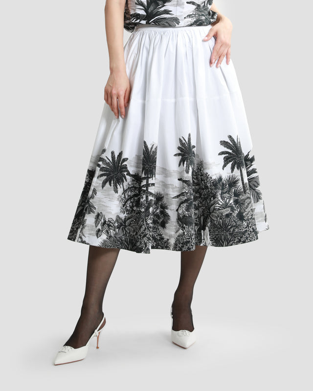 Picture of Botanical Placement Printed Skirt