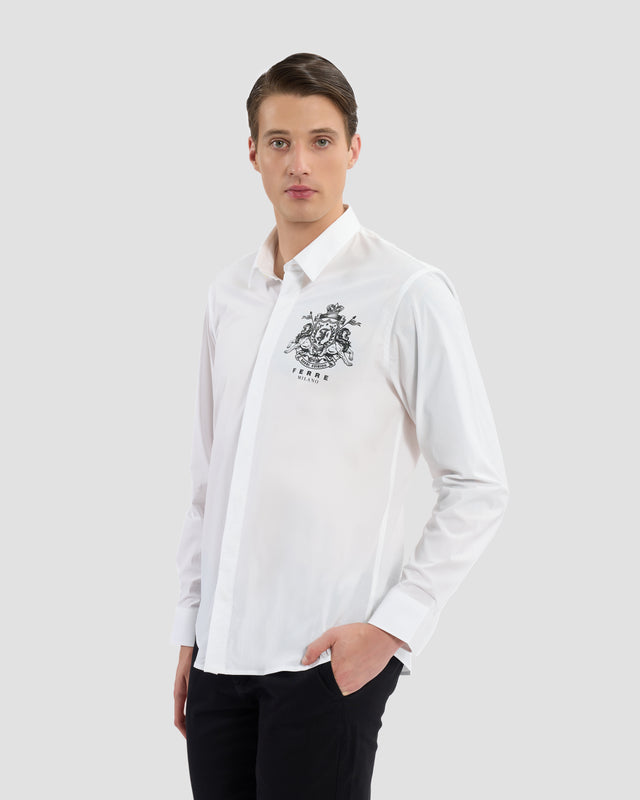 Picture of Ferré Imperial Logo Print Shirt