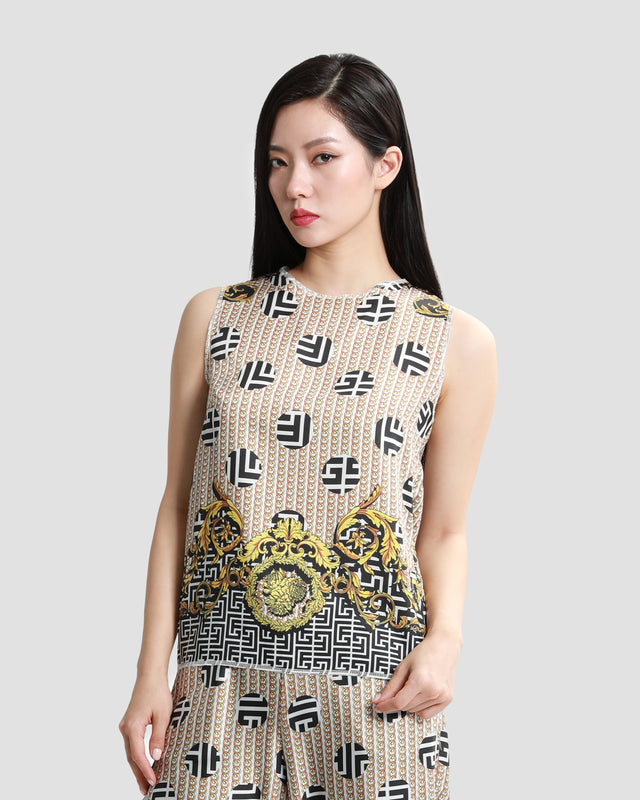 Picture of Geometric Baroque Print Top