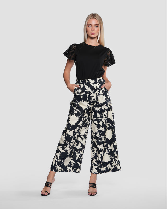 Picture of Floral Print Wide-Leg Pants