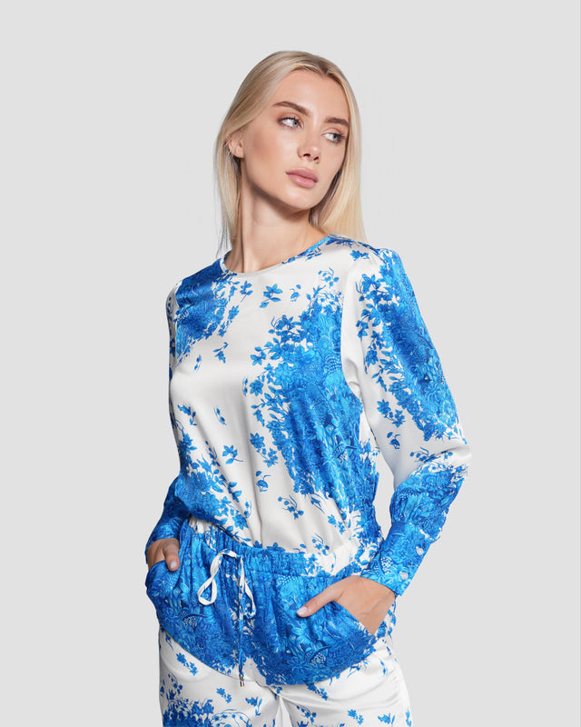 Picture of Vintage Floral Print Long-Sleeve Top