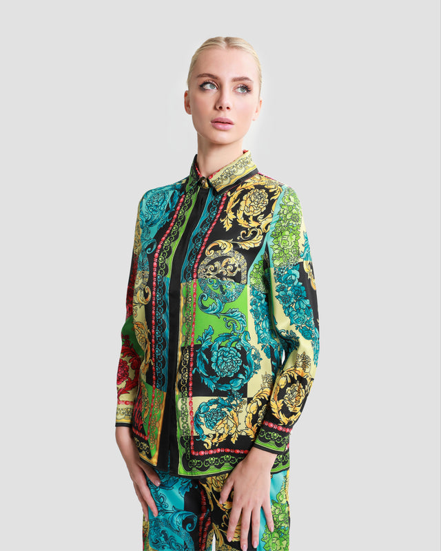 Picture of Ornate Color Block Print Shirt