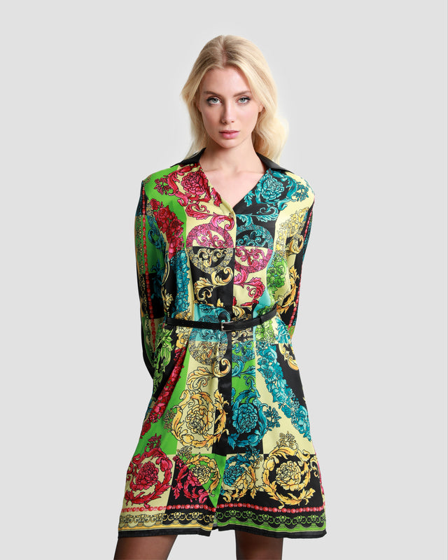 Picture of Ornate Color Block Print Dress