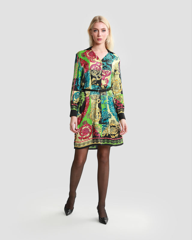 Picture of Ornate Color Block Print Dress