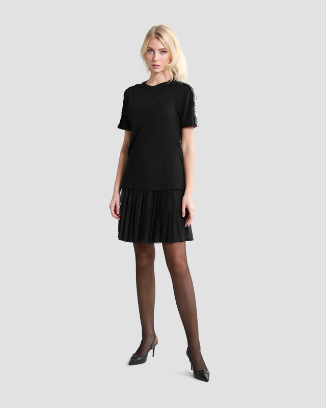 Picture of Logo Band Pleated Skirt