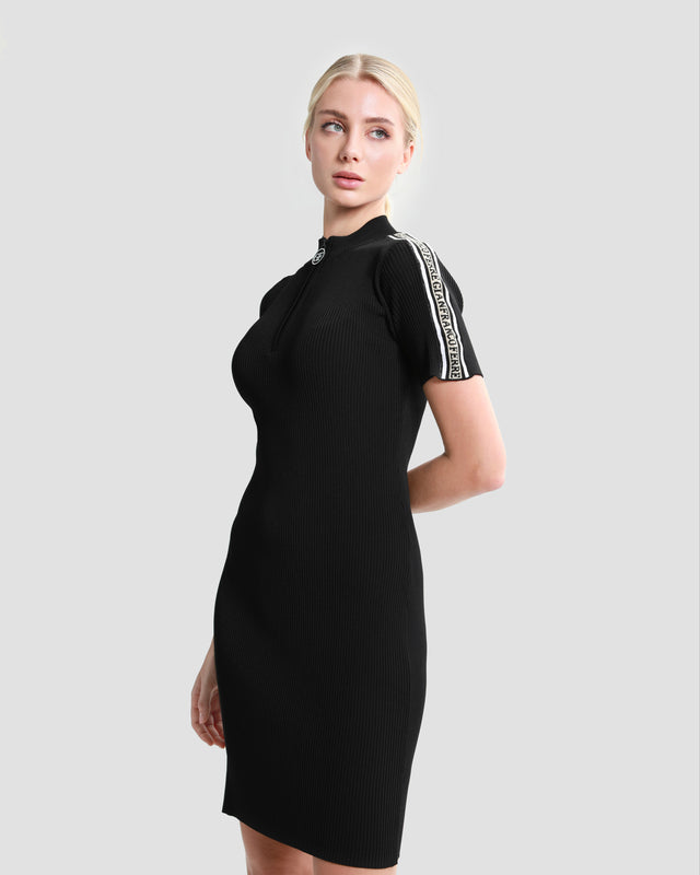 Picture of High Neck Dress with Logo Tape