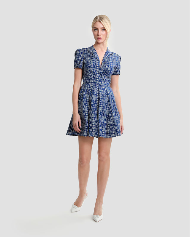 Picture of Patterned Mini Wrap Dress