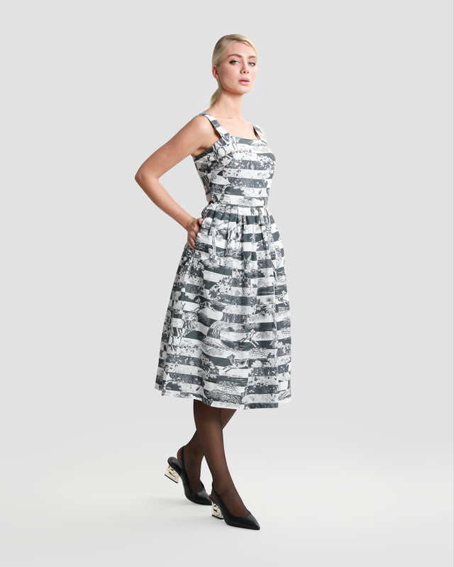 Picture of Toile Printed Midi Dress