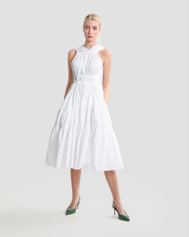 Picture of Tiered Poplin Midi Dress