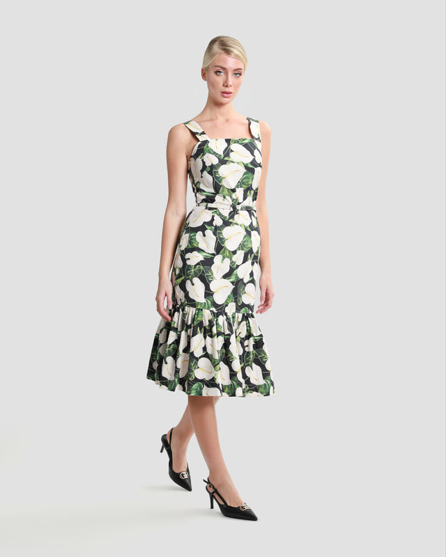 Picture of Floral-Tiered Midi Dress