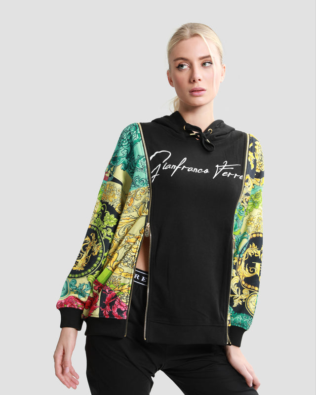 Picture of Ornate Color-Block Panelled Hoodie