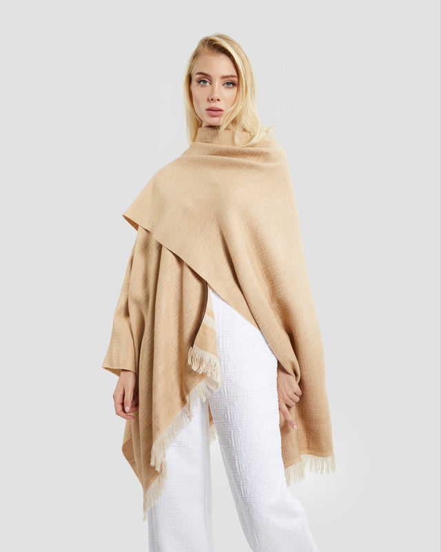 Monochrome Contrast Lined Poncho